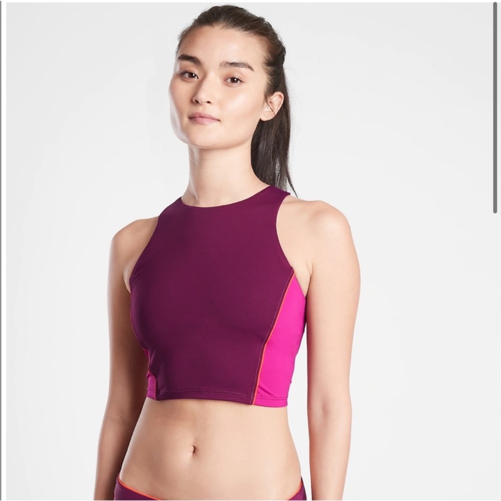 NWT Athleta Cropped Color Block Bikini top